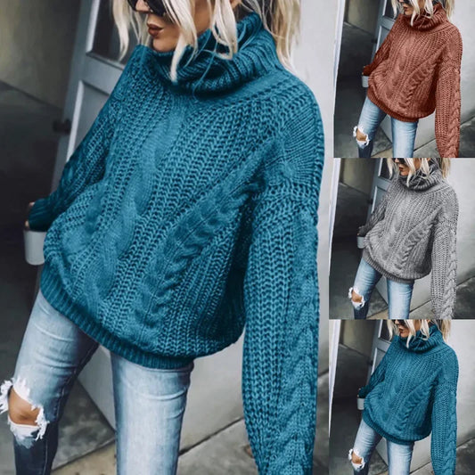 VintageSplice Thick Knit Turtleneck Sweater