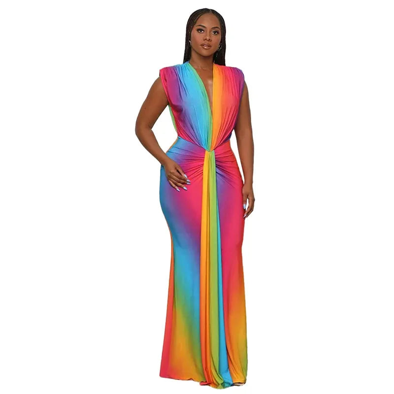 Spring Luxe V-Neck Ruffle Dress