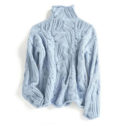 Solid Twist Hollow Knit Sweater