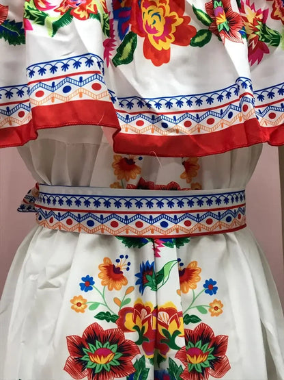 Red Bloom One-Shoulder Swing Dress