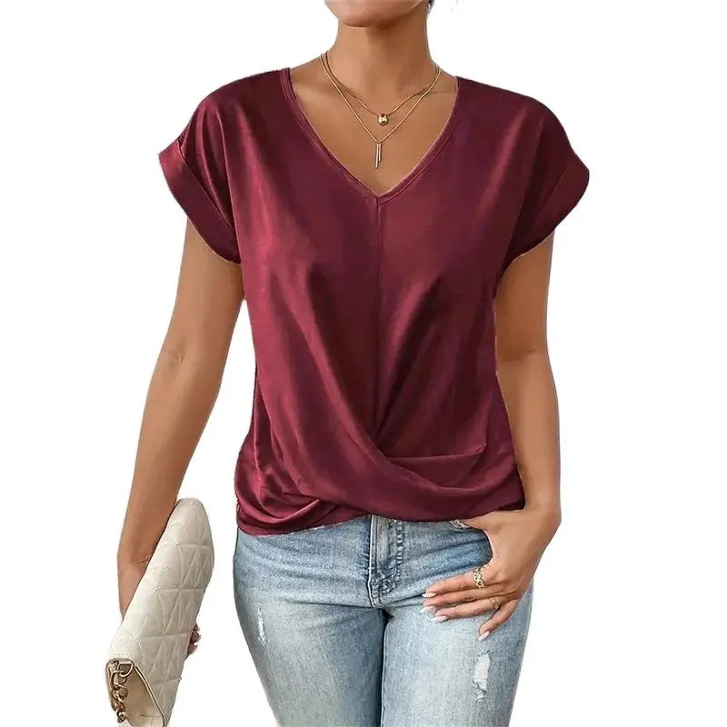 Elegant V-Neck Casual Tee