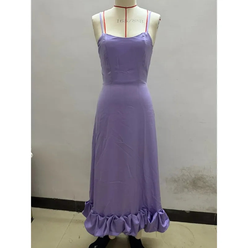 Lustrelace Ruffle Pleated Maxi Dress