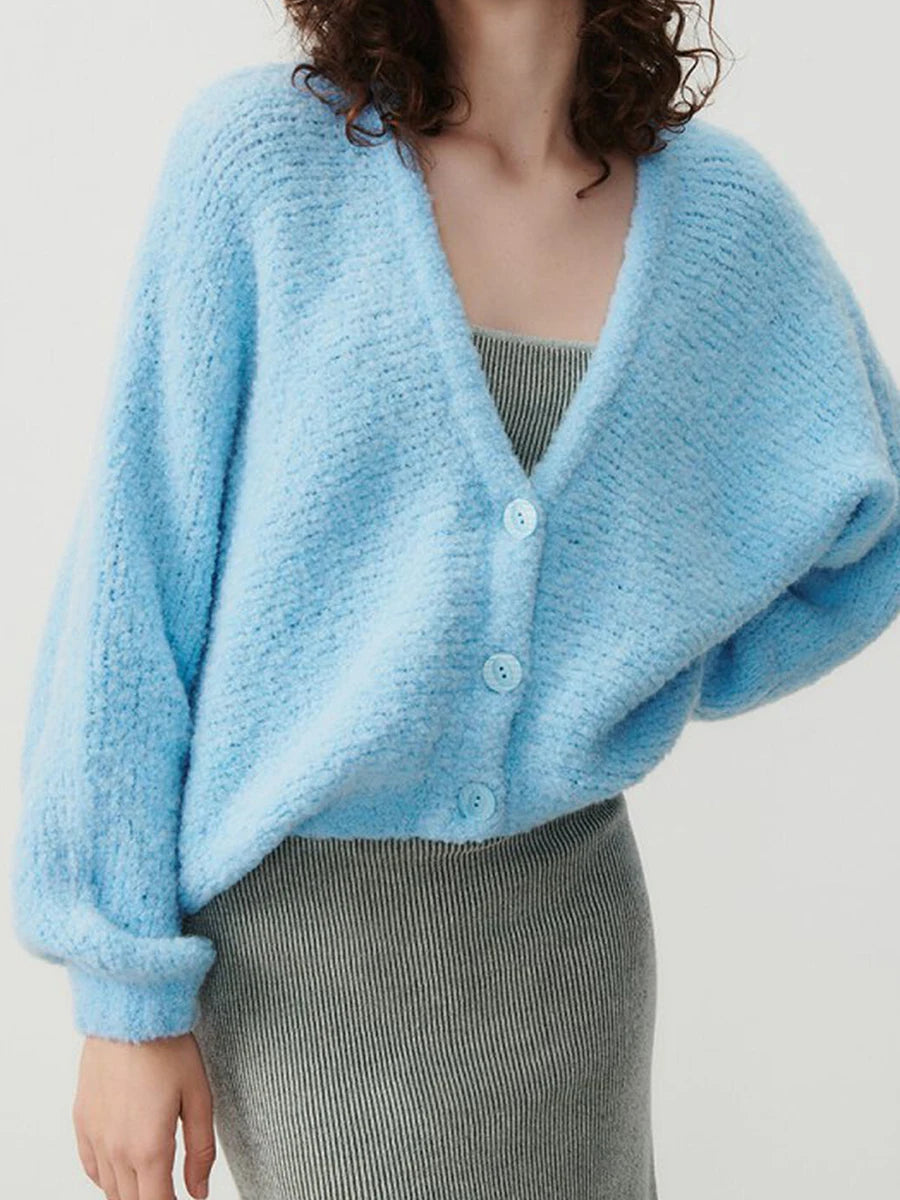 Cozy Vibe Fuzzy Button-Up Cardigan