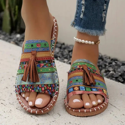 Boho Ease Retro Flat Slippers
