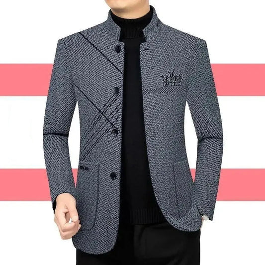 Men’s Woolen Overcoat – Casual Thickened Winter Jacket