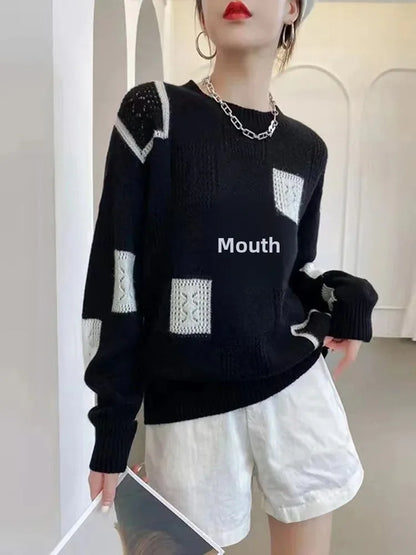 Vintage Checkered Knit Top