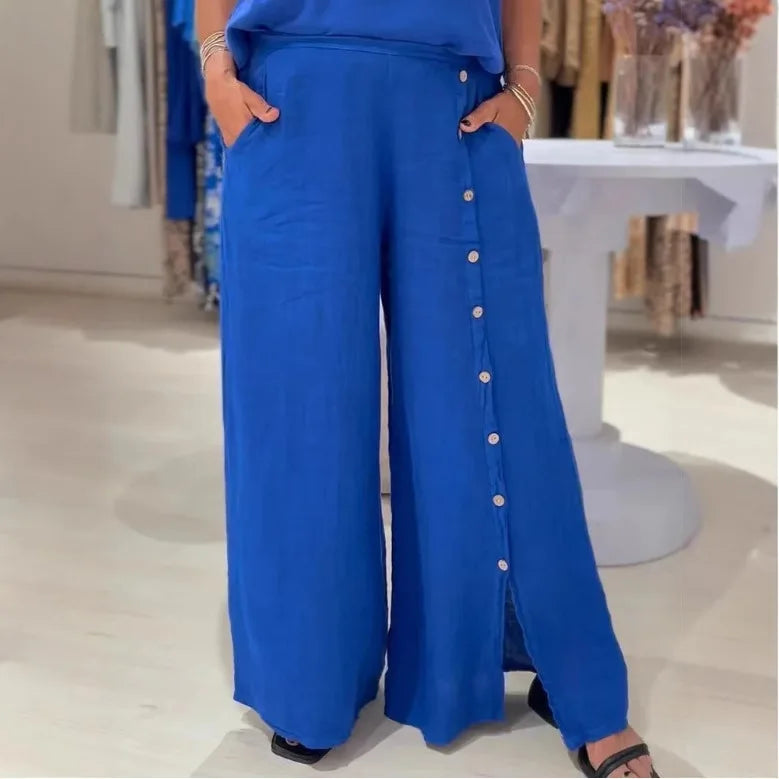 Breeze Flow Cotton Linen Wide Pants