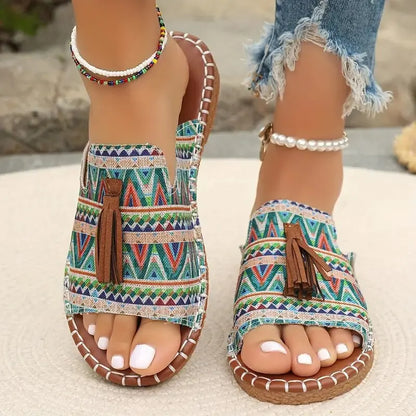 Boho Ease Retro Flat Slippers