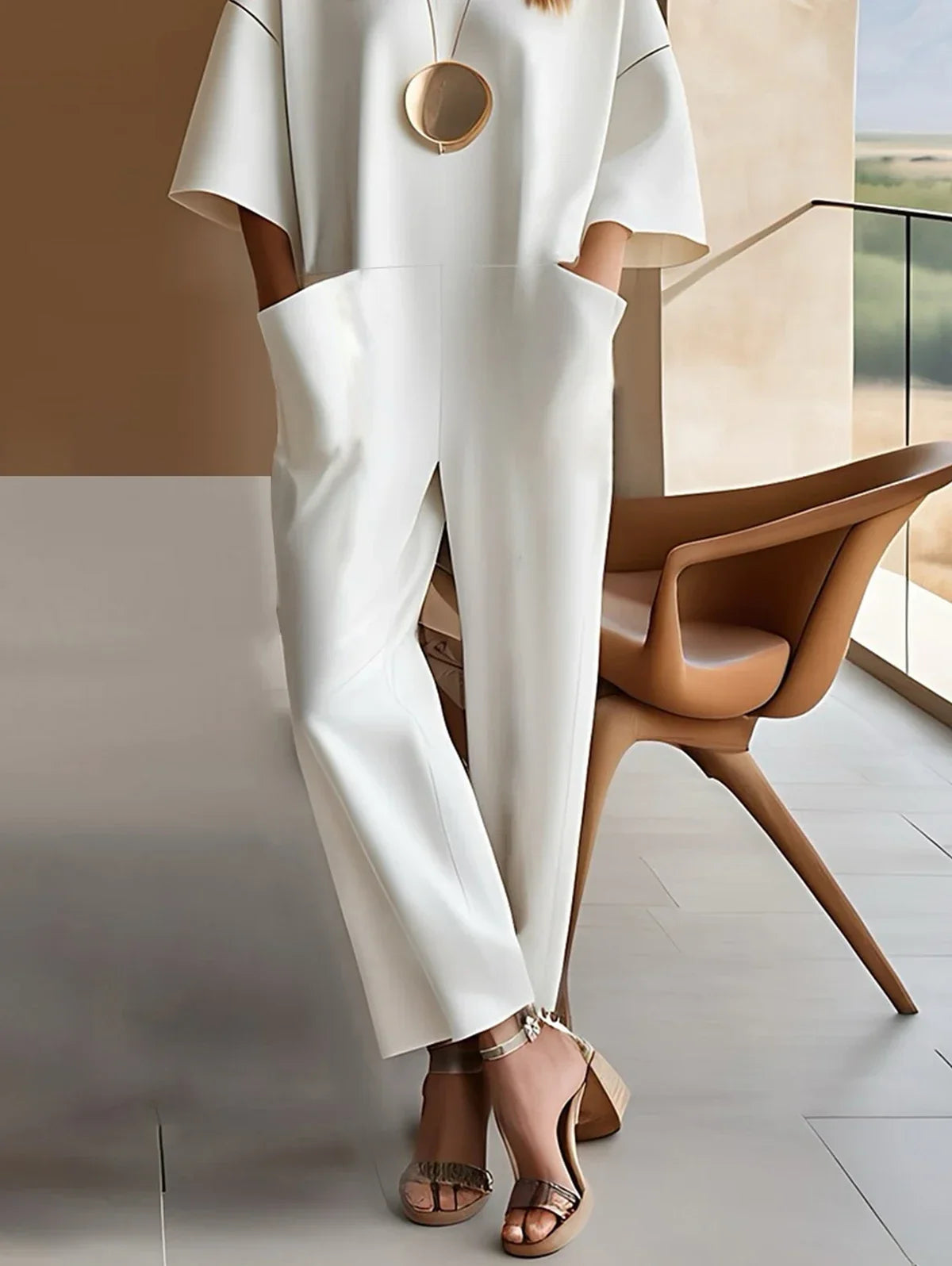 Minimalist Chic White Jumpsuit