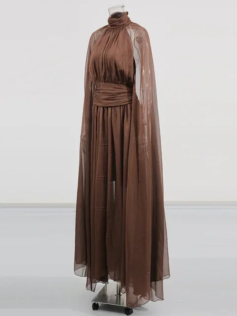 Midnight Metal Elegance Maxi Dress