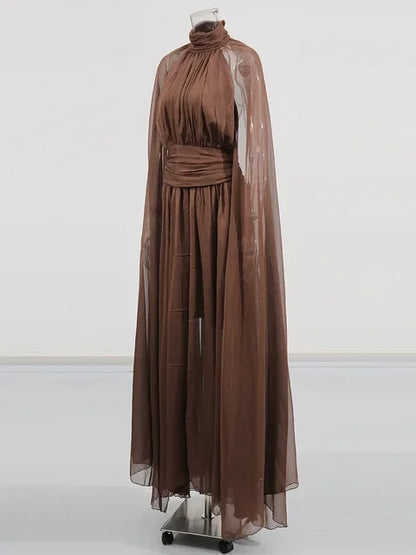 Midnight Metal Elegance Maxi Dress