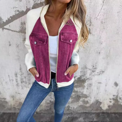 Cozy Patchwork Woolen Zip Jacket