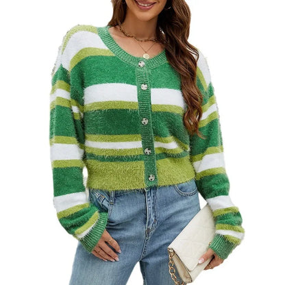 Cozy Charm Striped Knit Cardigan