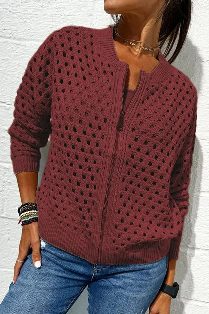 Black Mesh Knit Jacket