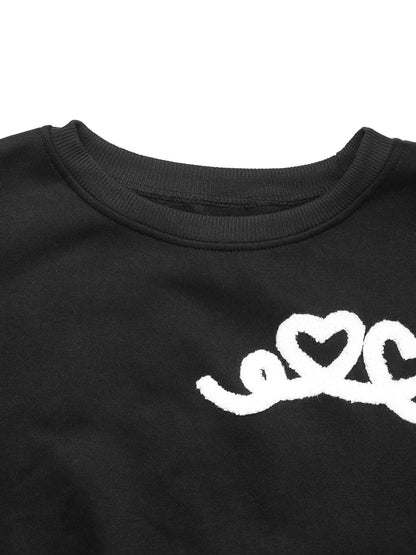 Embroidered Black Cozy Hoodie