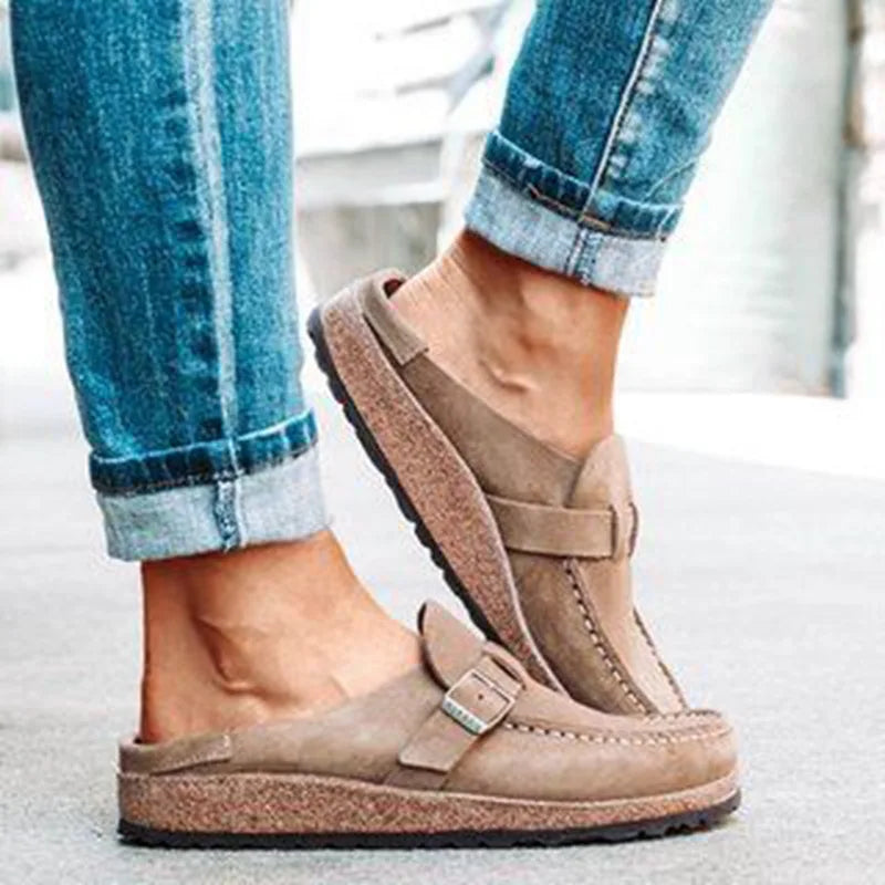 Plus Size Suede Mules