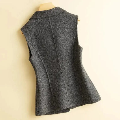 Elegant Horsebit Tweed Vest