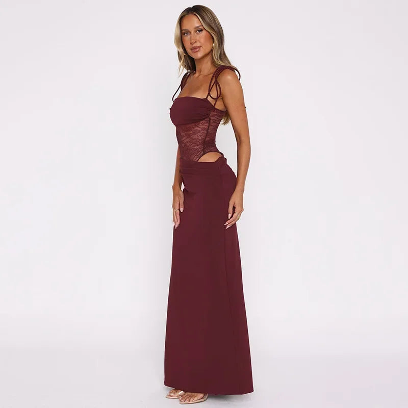 Tuularose Lace Backless Maxi Dress