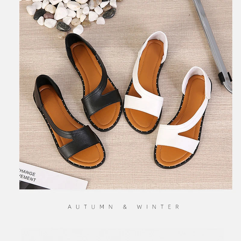 Comfort Leather Flat Sandals