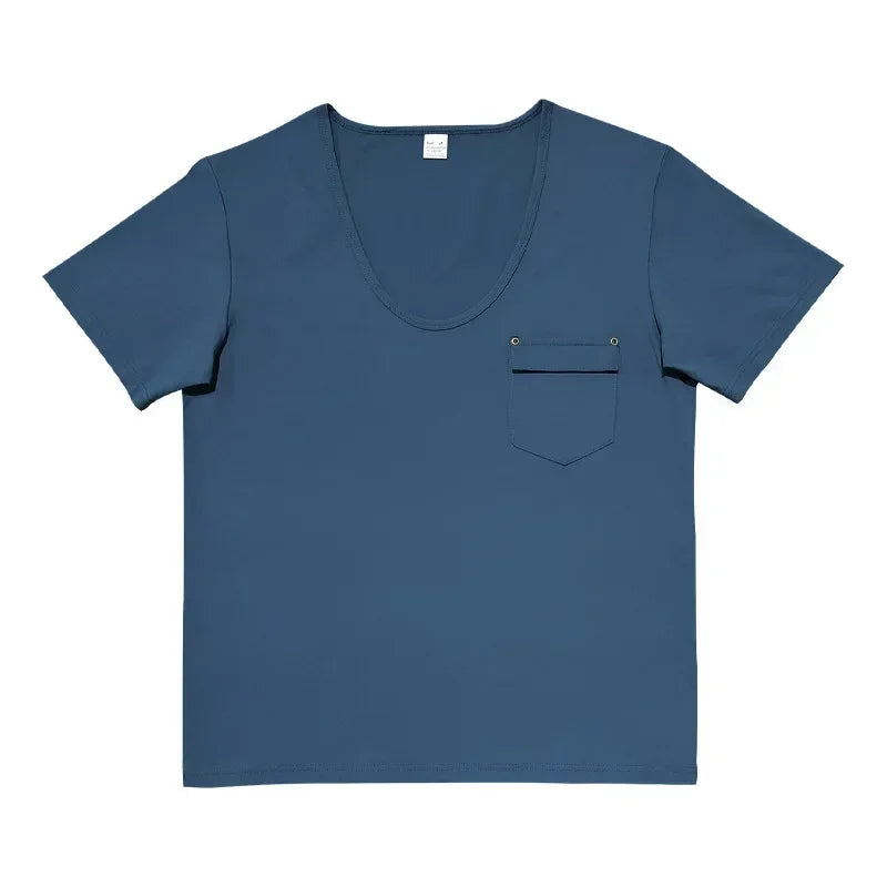 Men’s U-Neck Solid Casual T-Shirt