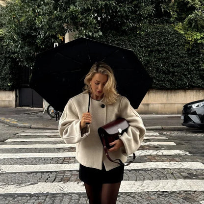 Chic Elegance Cropped Winter Coat