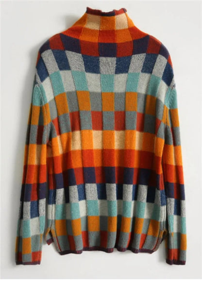 Vintage Plaid Wool Women’s Sweater