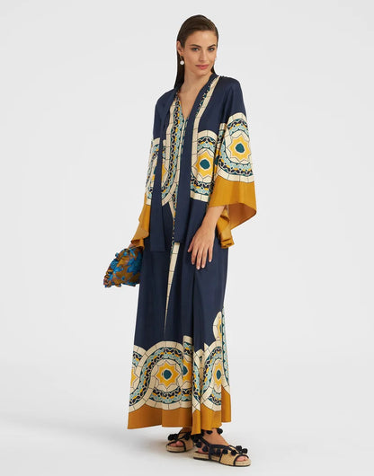 Vintage Muse Printed Maxi Dress