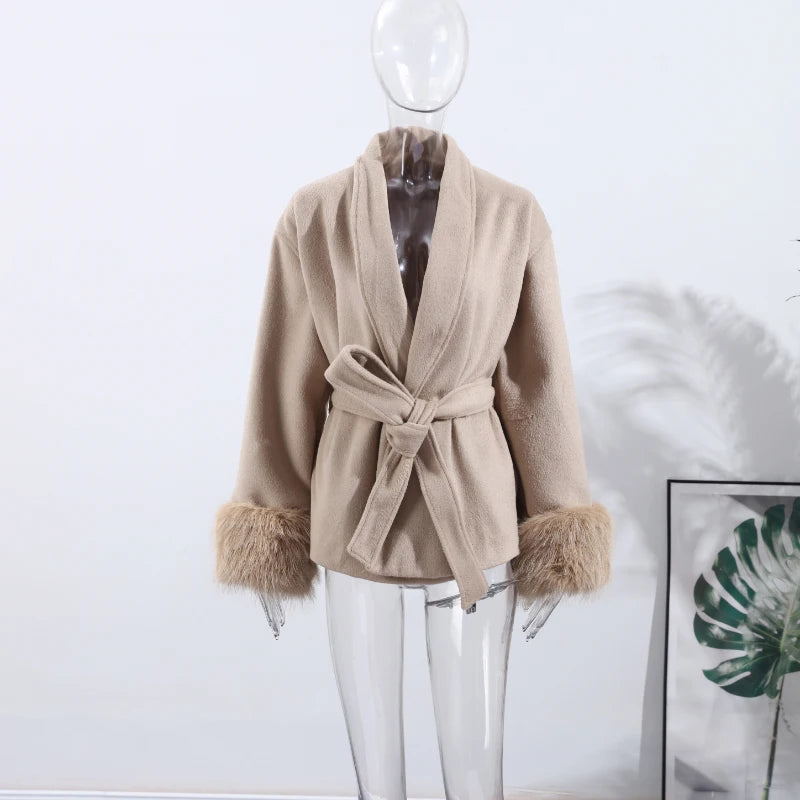 Luxury Woolen Fur Jacket