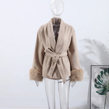 Luxury Woolen Fur Jacket