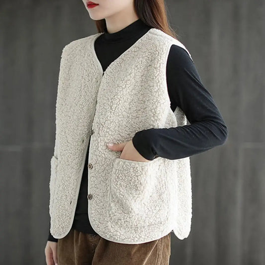 Autumn Winter V-Neck Vest Coat