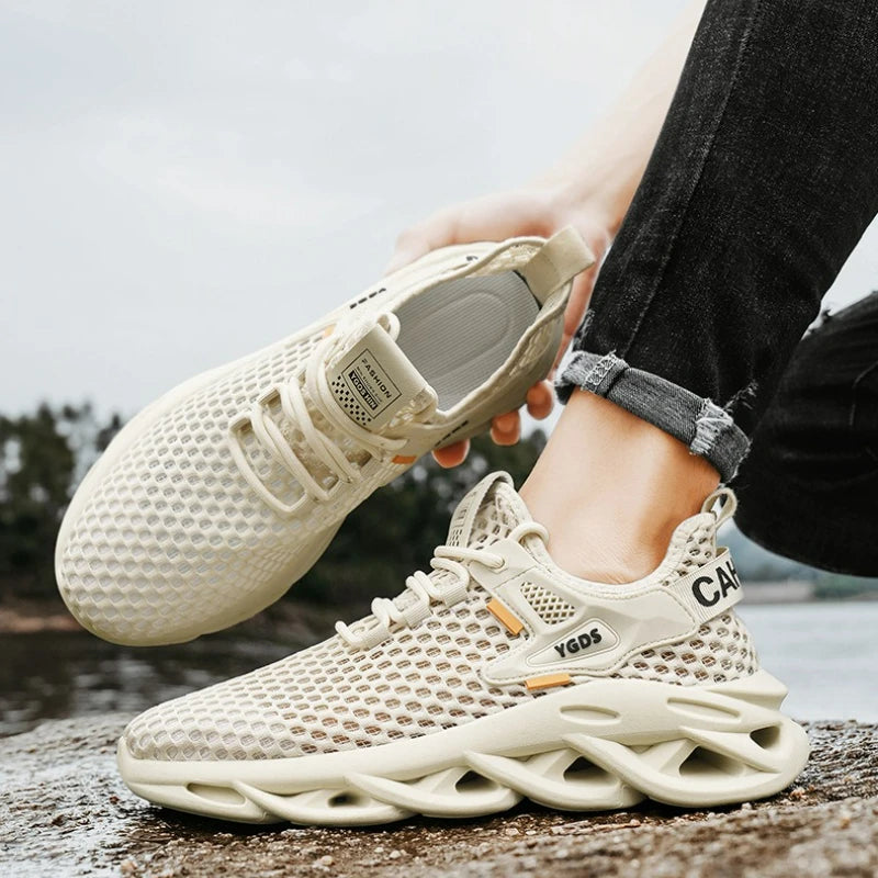Crossover Hollow Knit Sneakers