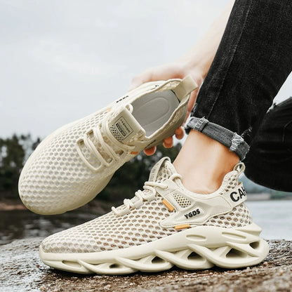 Crossover Hollow Knit Sneakers