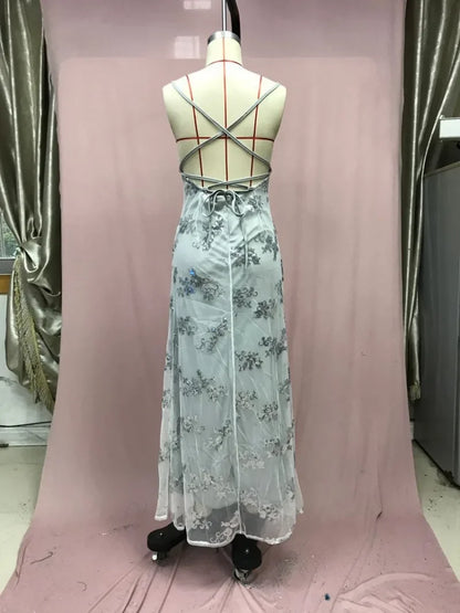 Starluxe Sequin Mesh Evening Gown