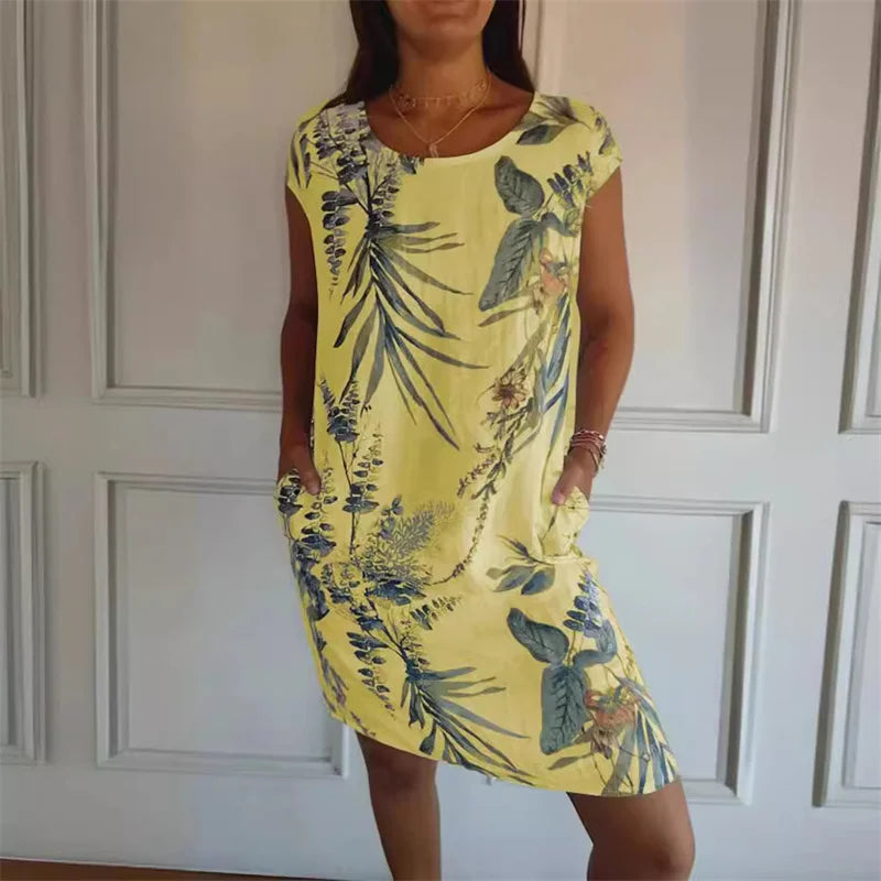 Effortless Printed Knee-Length Dress