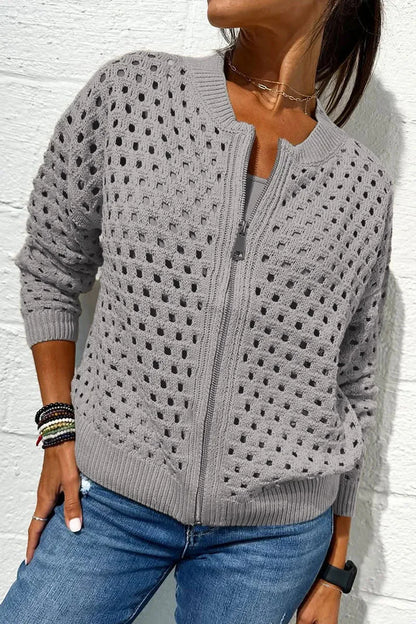 Black Mesh Knit Jacket