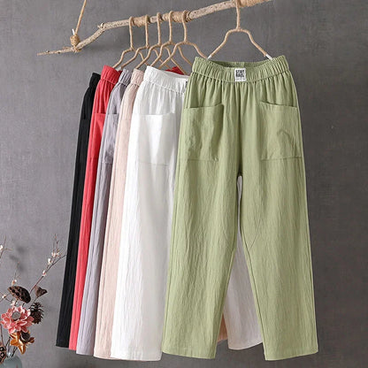 Casual Cotton-Linen Harem Pants