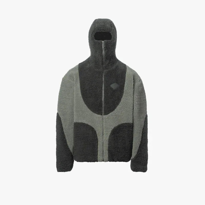 Block Fleece Jacket Y2K Warm Unisex Style