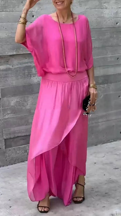 Graceful Flow Chiffon Pant Set