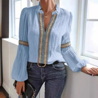Colorblock Puff Sleeve Top