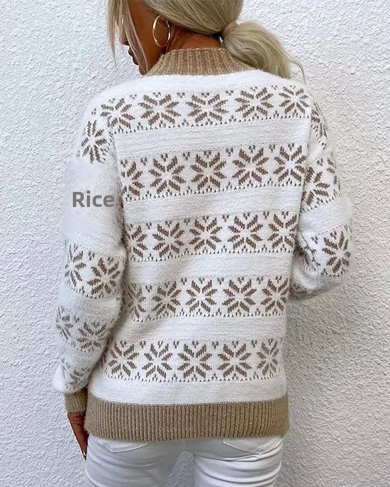 Cozy Half Turtleneck Snow Sweater