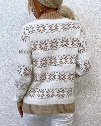 Cozy Half Turtleneck Snow Sweater