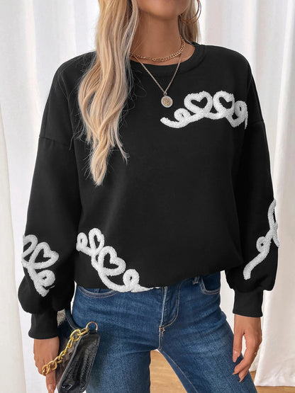 Embroidered Black Cozy Hoodie