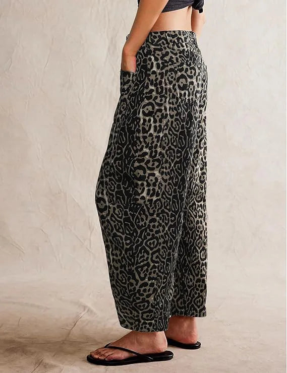 Leopard Print High Waist Jeans