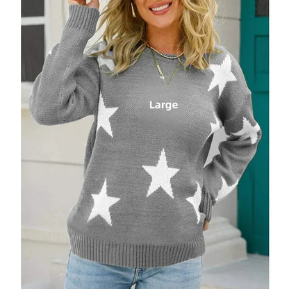 Women's Long Sleeve round Neck Knitted Sweater