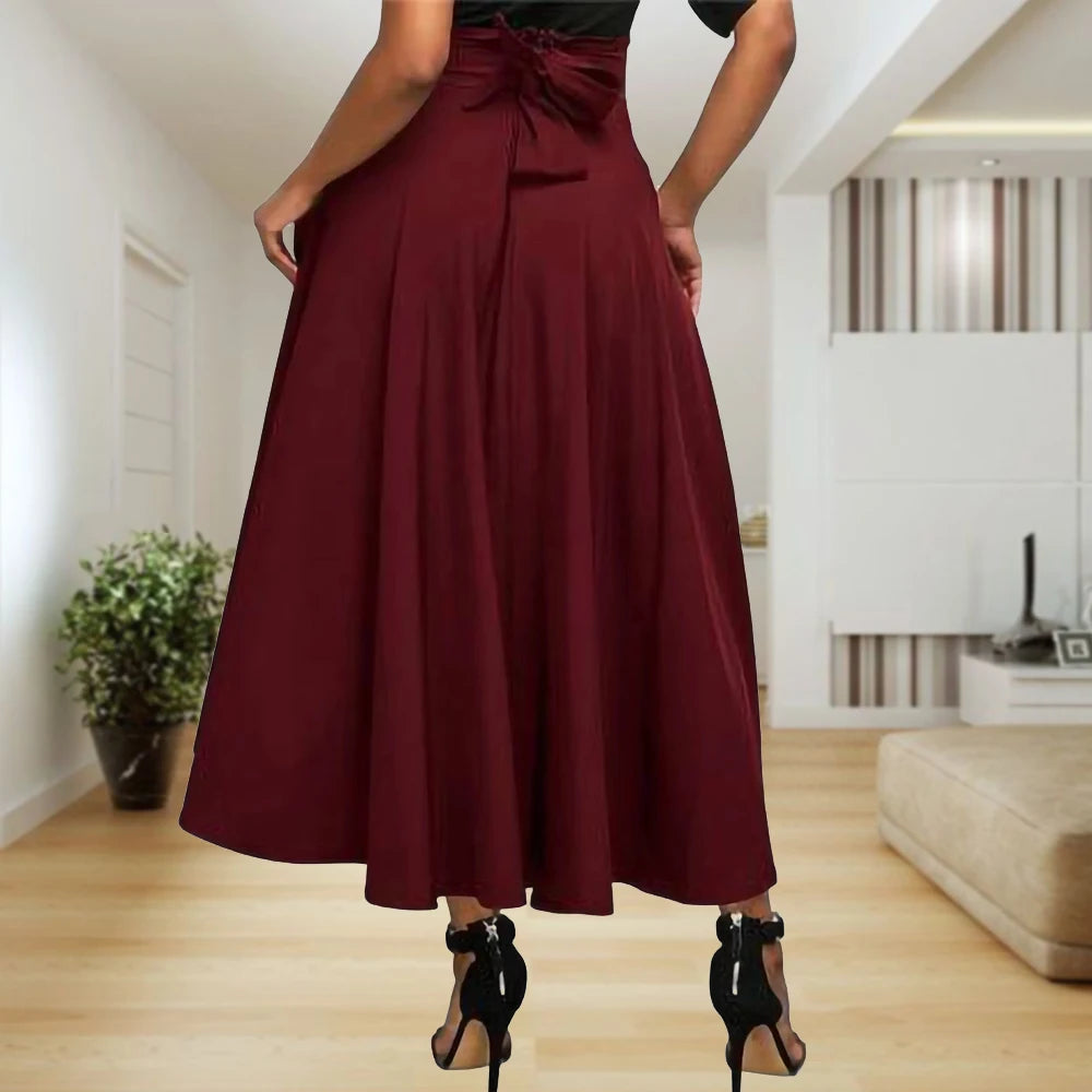 Satin Whirl High Waist Maxi Skirt