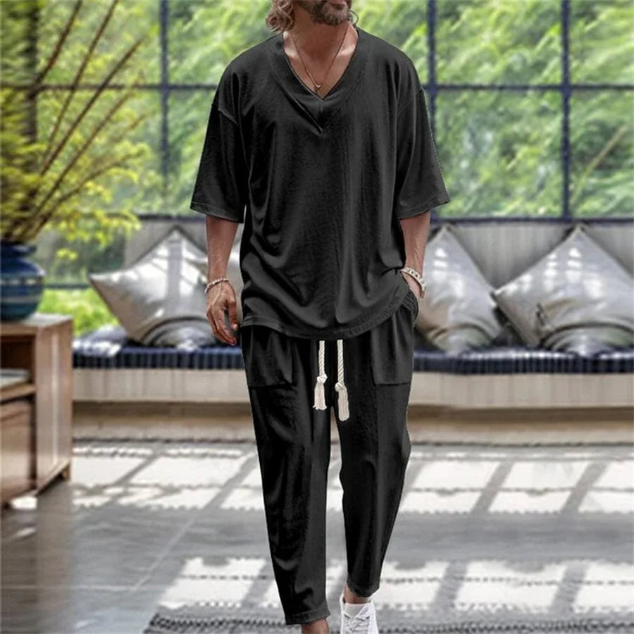 EaseMode V-Neck Two Piece Set