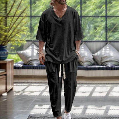 EaseMode V-Neck Two Piece Set