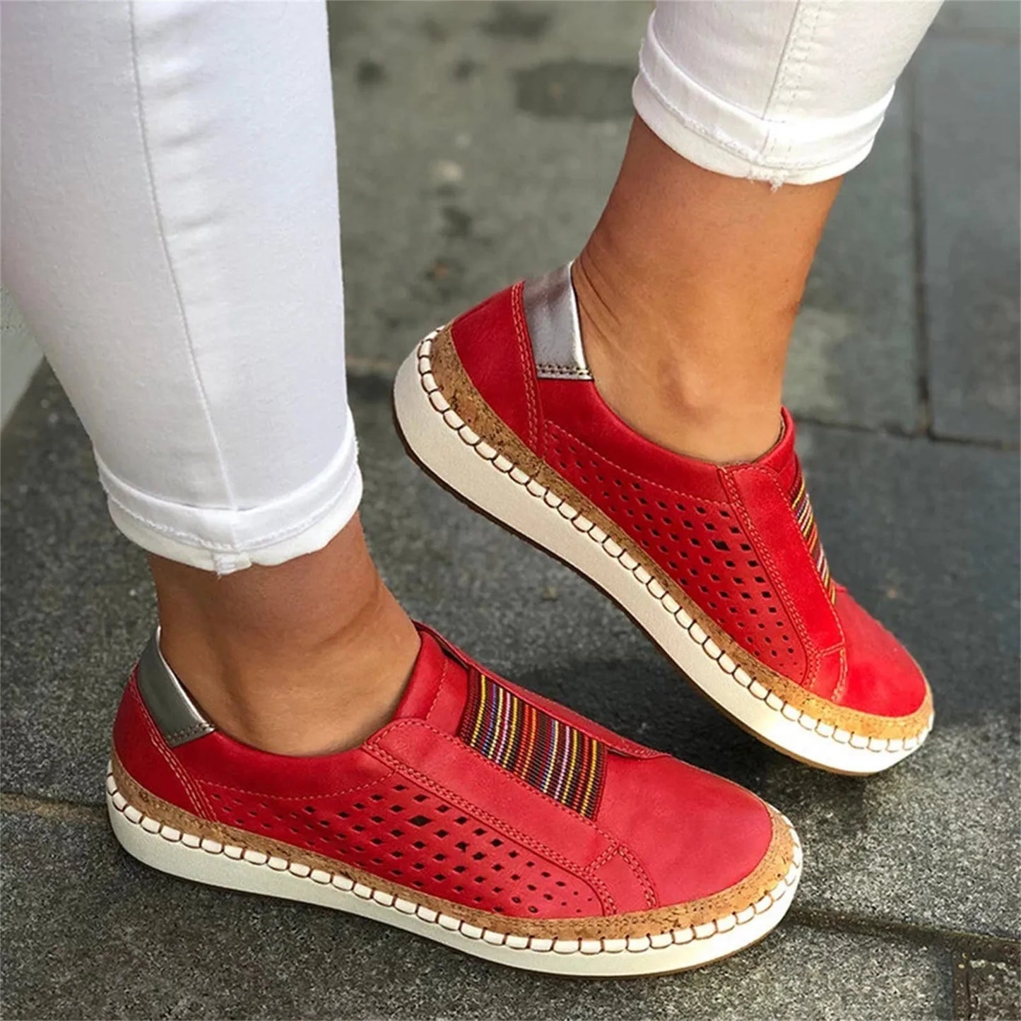 Breathable Mesh Hollow Flat Shoes