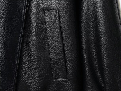 Women's Faux Leather Jacket – Loose Fit Stand Collar Winter Coat