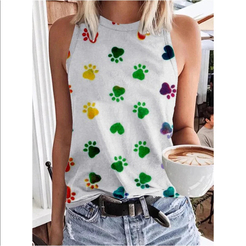 Leopard Paw Print Tank Top
